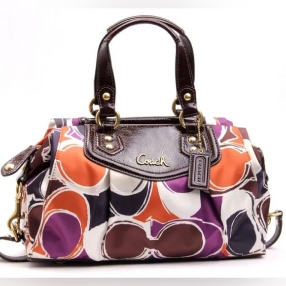 Coach Handbags - Coach Ashley Hand Drawn Scarf Print 2 Way Satchel